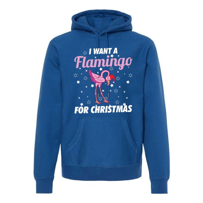 I Want A Flamingo For Christmas Funny Family Christmas Gift Premium Hoodie