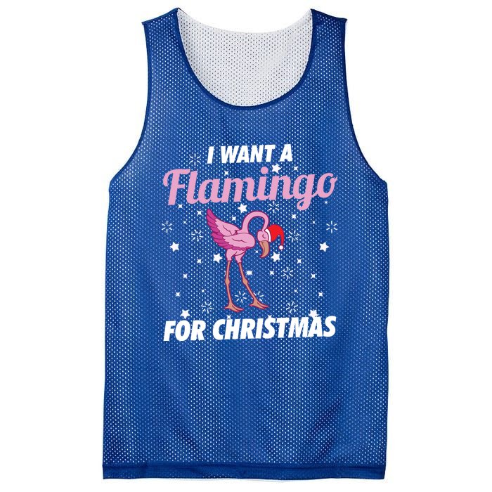 I Want A Flamingo For Christmas Funny Family Christmas Gift Mesh Reversible Basketball Jersey Tank