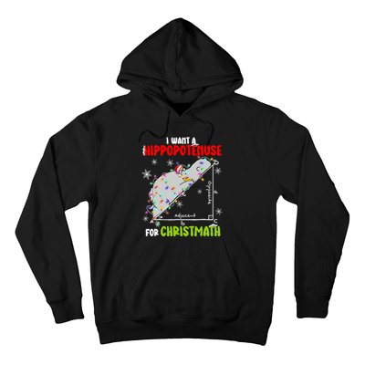 I Want A Hippopotamus For Christmas Xmas Hippo Math Teacher Hoodie