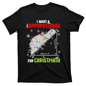 I Want A Hippopotamus For Christmas Xmas Hippo Math Teacher T-Shirt