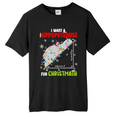 I Want A Hippopotamus For Christmas Xmas Hippo Math Teacher Tall Fusion ChromaSoft Performance T-Shirt