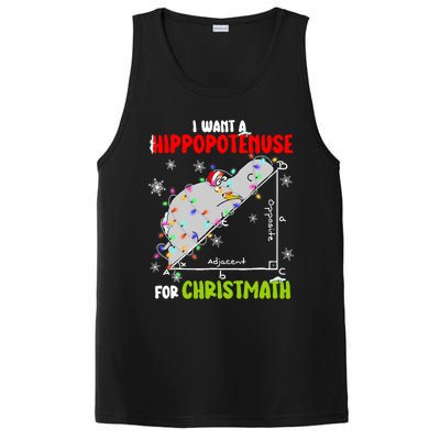 I Want A Hippopotamus For Christmas Xmas Hippo Math Teacher PosiCharge Competitor Tank