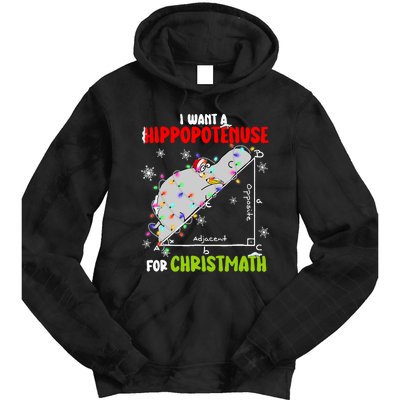 I Want A Hippopotamus For Christmas Xmas Hippo Math Teacher Tie Dye Hoodie