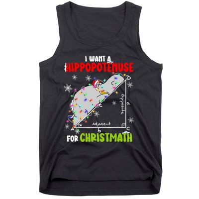 I Want A Hippopotamus For Christmas Xmas Hippo Math Teacher Tank Top