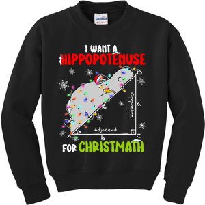 I Want A Hippopotamus For Christmas Xmas Hippo Math Teacher Kids Sweatshirt