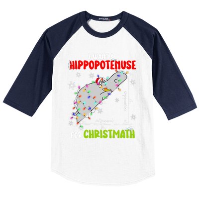 I Want A Hippopotamus For Christmas Xmas Hippo Math Teacher Baseball Sleeve Shirt