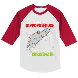 I Want A Hippopotamus For Christmas Xmas Hippo Math Teacher Kids Colorblock Raglan Jersey