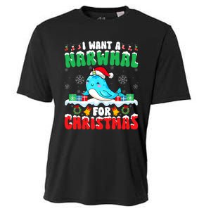 I Want A Narwhal For Christmas Narwhal Lover Santa Xmas Cooling Performance Crew T-Shirt