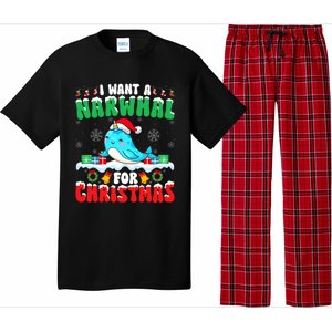 I Want A Narwhal For Christmas Narwhal Lover Santa Xmas Pajama Set