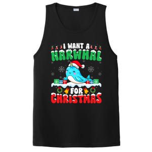 I Want A Narwhal For Christmas Narwhal Lover Santa Xmas PosiCharge Competitor Tank