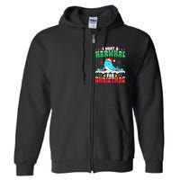 I Want A Narwhal For Christmas Narwhal Lover Santa Xmas Full Zip Hoodie