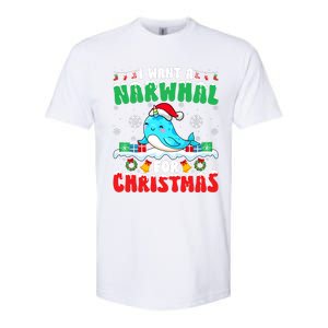 I Want A Narwhal For Christmas Narwhal Lover Santa Xmas Softstyle CVC T-Shirt