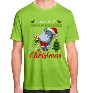 I Want A Hippopotamus For Christmas Hippo Candy Santa  Adult ChromaSoft Performance T-Shirt