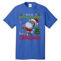 I Want A Hippopotamus For Christmas Hippo Candy Santa  Tall T-Shirt