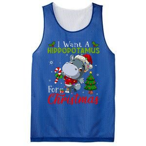 I Want A Hippopotamus For Christmas Hippo Candy Santa  Mesh Reversible Basketball Jersey Tank