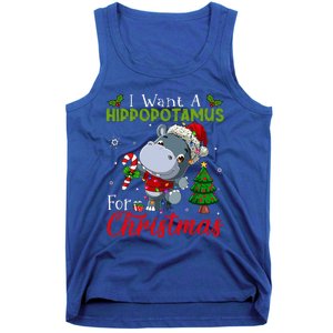 I Want A Hippopotamus For Christmas Hippo Candy Santa  Tank Top