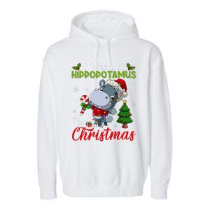 I Want A Hippopotamus For Christmas Hippo Candy Santa  Garment-Dyed Fleece Hoodie