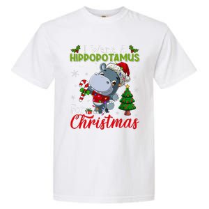 I Want A Hippopotamus For Christmas Hippo Candy Santa  Garment-Dyed Heavyweight T-Shirt