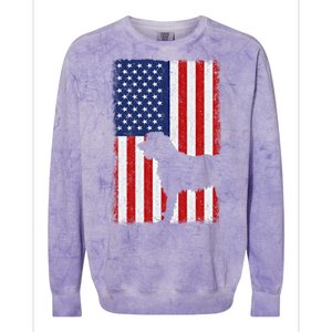 Irish Wolfhound American Flag Usa Patriotic Dog Gift Cute Gift Colorblast Crewneck Sweatshirt