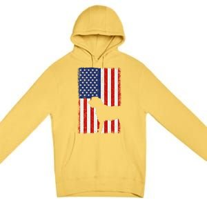 Irish Wolfhound American Flag Usa Patriotic Dog Gift Cute Gift Premium Pullover Hoodie