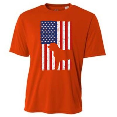 Irish Wolfhound American Flag Usa Patriotic Dog Gift Cute Gift Cooling Performance Crew T-Shirt