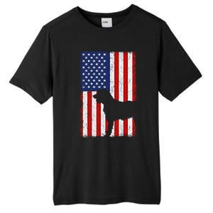 Irish Wolfhound American Flag Usa Patriotic Dog Gift Cute Gift Tall Fusion ChromaSoft Performance T-Shirt