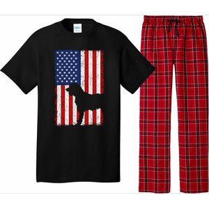 Irish Wolfhound American Flag Usa Patriotic Dog Gift Cute Gift Pajama Set