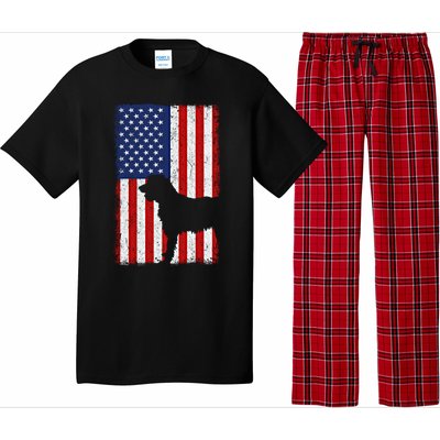 Irish Wolfhound American Flag Usa Patriotic Dog Gift Cute Gift Pajama Set