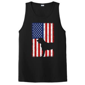 Irish Wolfhound American Flag Usa Patriotic Dog Gift Cute Gift PosiCharge Competitor Tank