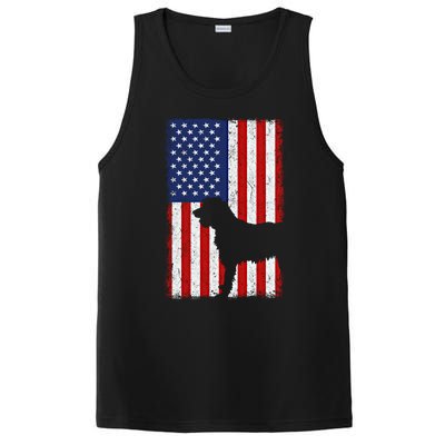 Irish Wolfhound American Flag Usa Patriotic Dog Gift Cute Gift PosiCharge Competitor Tank