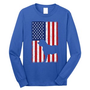 Irish Wolfhound American Flag Usa Patriotic Dog Gift Cute Gift Long Sleeve Shirt