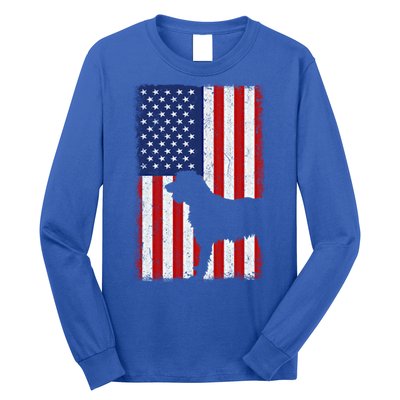 Irish Wolfhound American Flag Usa Patriotic Dog Gift Cute Gift Long Sleeve Shirt