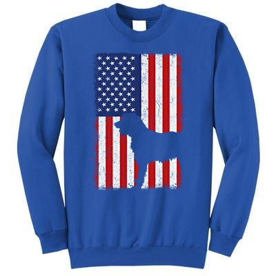 Irish Wolfhound American Flag Usa Patriotic Dog Gift Cute Gift Sweatshirt