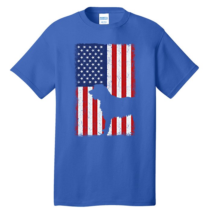 Irish Wolfhound American Flag Usa Patriotic Dog Gift Cute Gift Tall T-Shirt