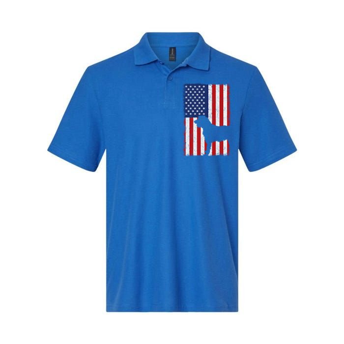 Irish Wolfhound American Flag Usa Patriotic Dog Gift Cute Gift Softstyle Adult Sport Polo