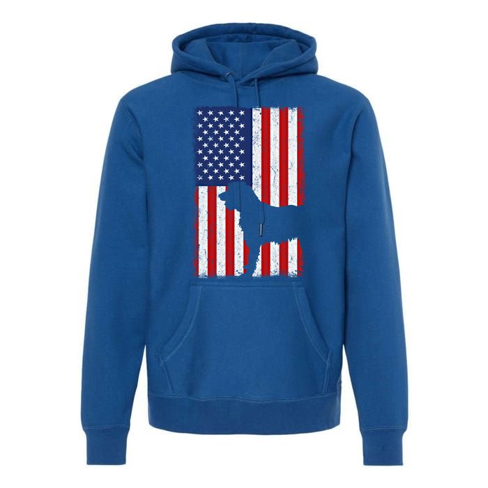 Irish Wolfhound American Flag Usa Patriotic Dog Gift Cute Gift Premium Hoodie