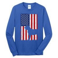 Irish Wolfhound American Flag Usa Patriotic Dog Gift Cute Gift Tall Long Sleeve T-Shirt