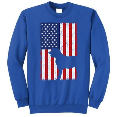 Irish Wolfhound American Flag Usa Patriotic Dog Gift Cute Gift Tall Sweatshirt