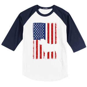 Irish Wolfhound American Flag Usa Patriotic Dog Gift Cute Gift Baseball Sleeve Shirt