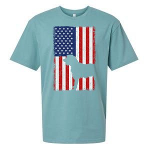 Irish Wolfhound American Flag Usa Patriotic Dog Gift Cute Gift Sueded Cloud Jersey T-Shirt