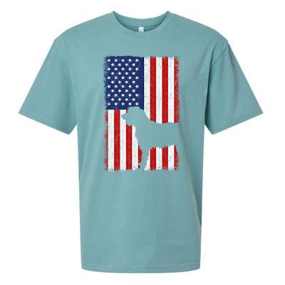 Irish Wolfhound American Flag Usa Patriotic Dog Gift Cute Gift Sueded Cloud Jersey T-Shirt