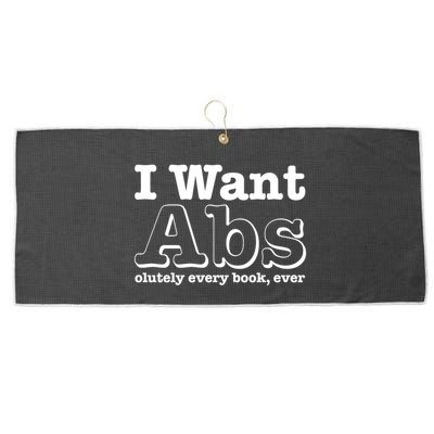 I Want Abs Olutely Every Books Ever Large Microfiber Waffle Golf Towel