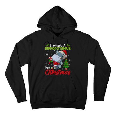 I Want A Hippopotamus For Christmas Xmas Pajama Hippo Lover Hoodie