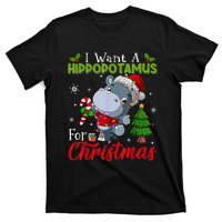 I Want A Hippopotamus For Christmas Xmas Pajama Hippo Lover T-Shirt