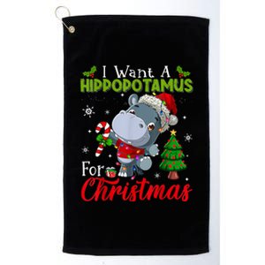 I Want A Hippopotamus For Christmas Xmas Pajama Hippo Lover Platinum Collection Golf Towel