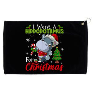 I Want A Hippopotamus For Christmas Xmas Pajama Hippo Lover Grommeted Golf Towel