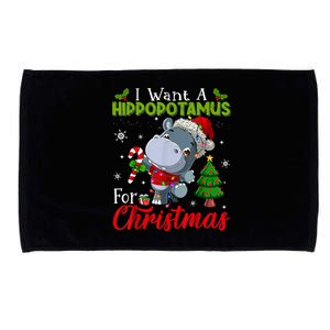 I Want A Hippopotamus For Christmas Xmas Pajama Hippo Lover Microfiber Hand Towel