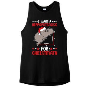 I Want A Hipopotenuse For Christmath Funny Hippo Xmas Cool Gift Ladies PosiCharge Tri-Blend Wicking Tank