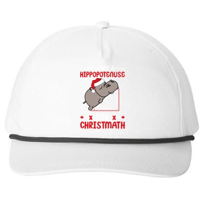 I Want A Hipopotenuse For Christmath Funny Hippo Xmas Cool Gift Snapback Five-Panel Rope Hat