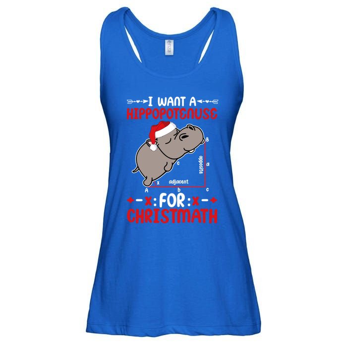 I Want A Hipopotenuse For Christmath Funny Hippo Xmas Cool Gift Ladies Essential Flowy Tank